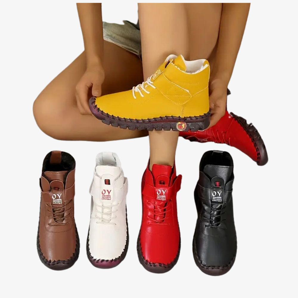 Maya - Chaussures Montantes en Cuir Antidérapante