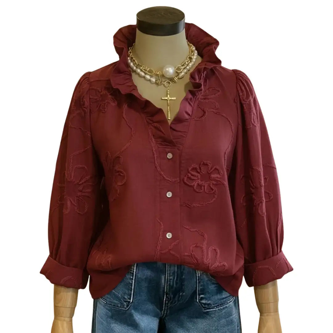 Floral-embellished top