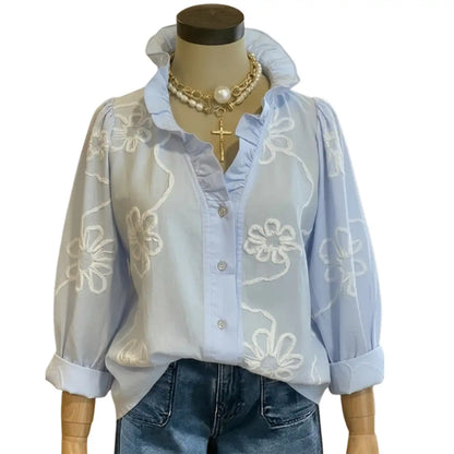 Floral-embellished top